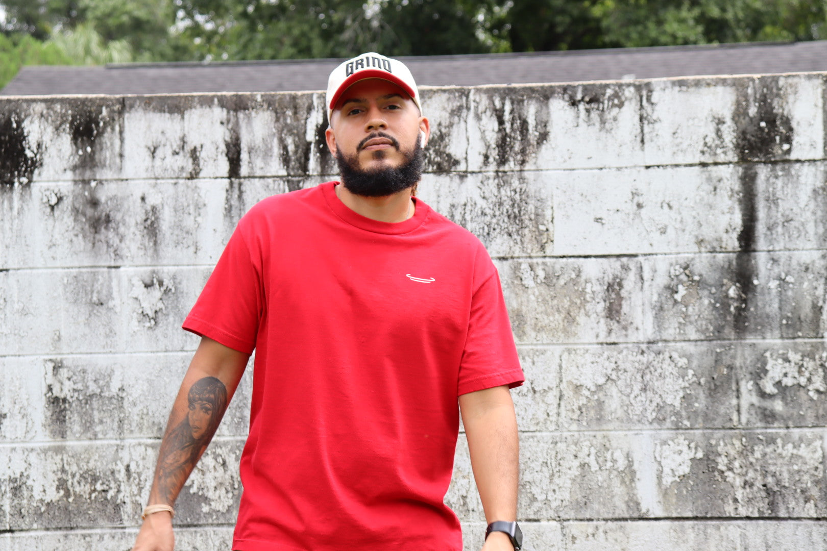 GNE Box Logo T-Shirt Red